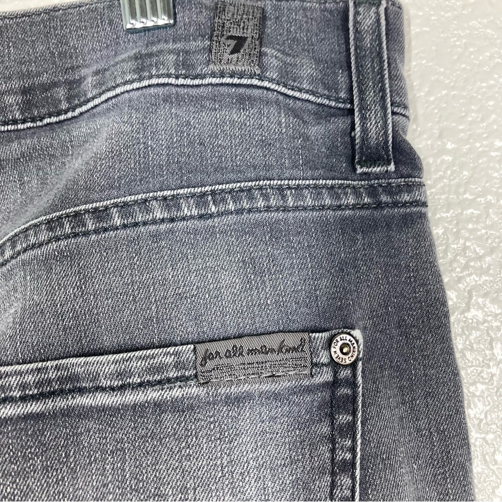 7 For All Mankind Slimmy Slim Fit Jeans Mens 34 In Gravel Gray Straight Leg - Picture 12 of 16